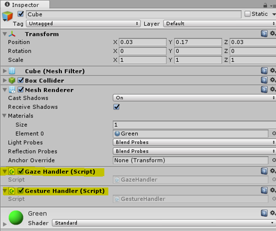 Adding Gesture Handler To the Cube Objects
